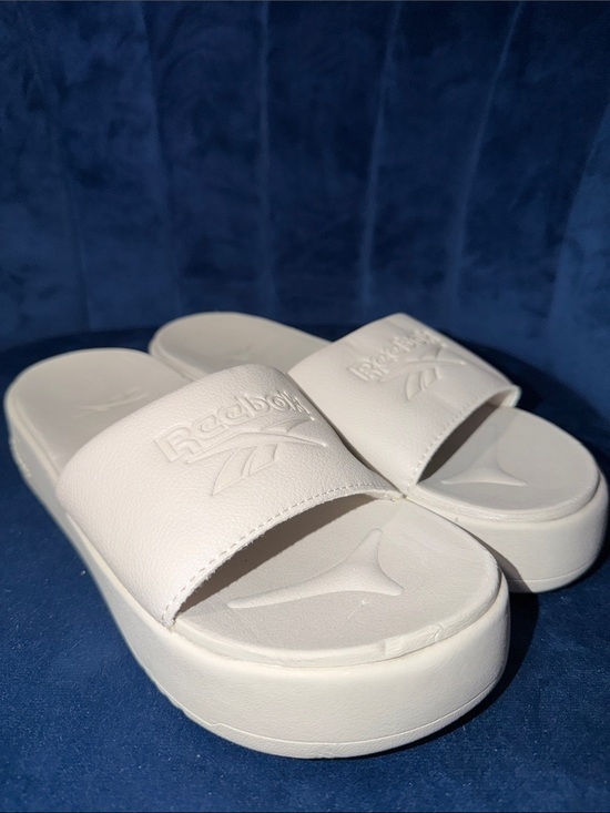 Reebok Shoes - Reebok White Platform Slide Sandals for Women